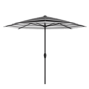 Above OneClick 2 with Rib Replacement Technology 9 Feet Market Patio Outdoor Umbrella Black and White