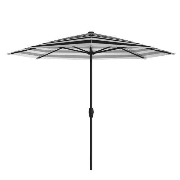 Above OneClick 2 with Rib Replacement Technology 9 Feet Market Patio Outdoor Umbrella Black and White