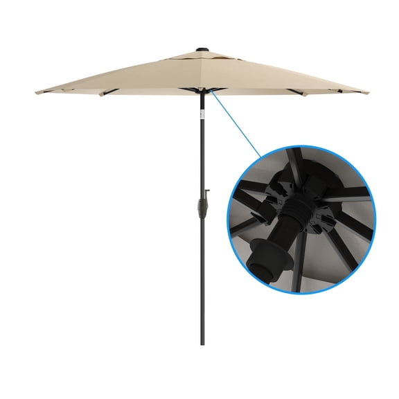 Above OneClick 2 with Rib Replacement Technology 9 Feet Market Patio Outdoor Umbrella, Tan