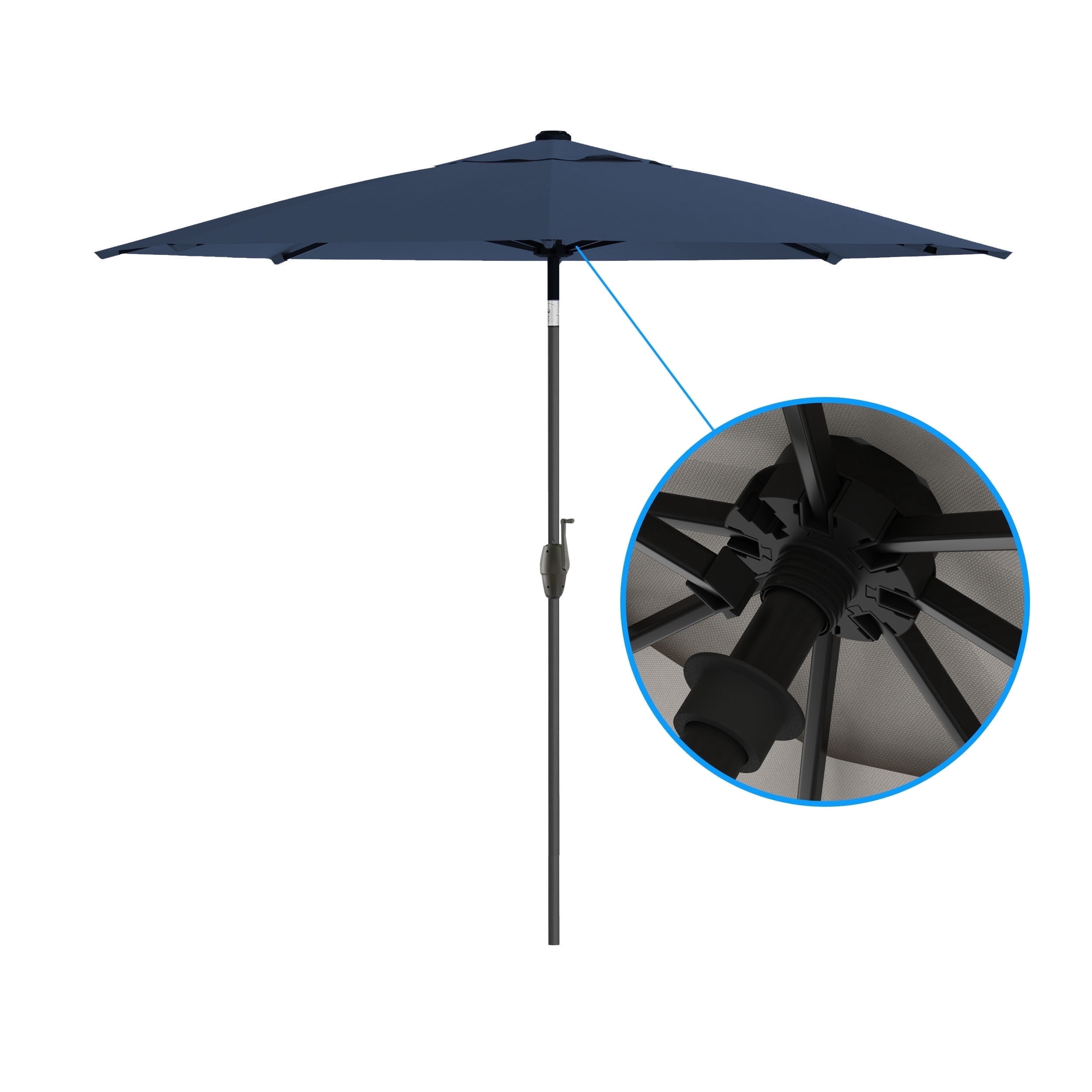 Above 9' Patio Market Outdoor Umbrella Quickswap with Rib Replacement Technology, Navy