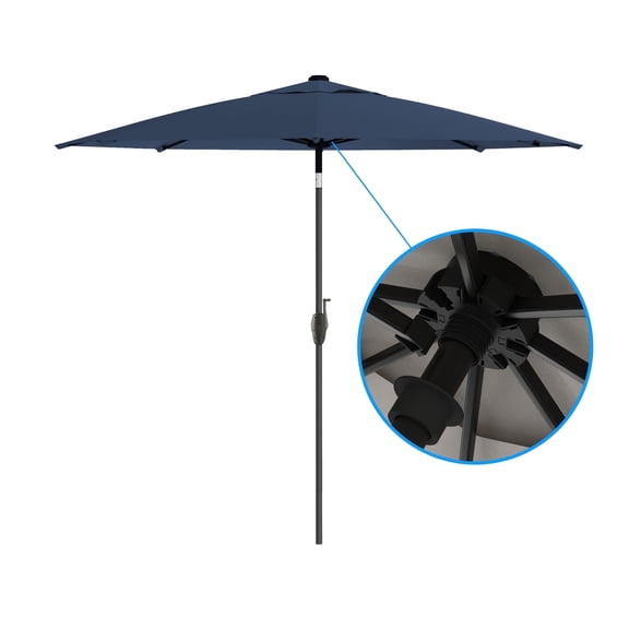 Above 9' Patio Market Outdoor Umbrella Quickswap with Rib Replacement Technology, Navy
