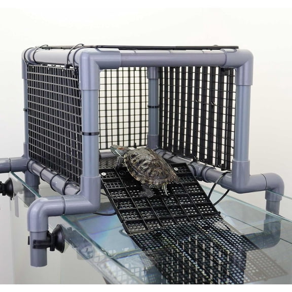 Above-Tank Turtle Basking Platform – Large Loft with Non-Slip Ramp & Drying Area for Aquatic Turtles, Sturdy Tank Topper Fits 20/25/29/55 Gal