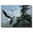 thumbnail image 1 of Wild Wings Above The Mist - Bald Eagle Canvas Clock by Persis Clayton Weirs, 1 of 1