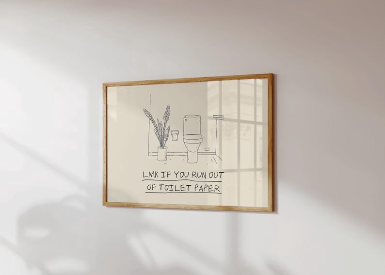 Above Toilet Art Horizontal Bathroom Sign Restroom Typography ...