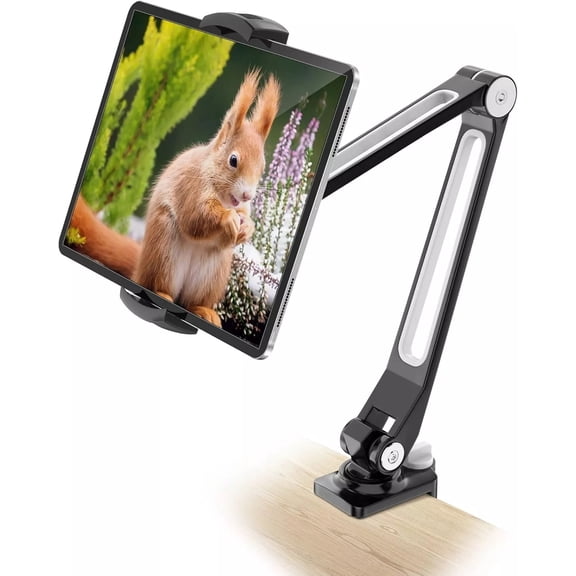 AboveTEK iPad Desk Mount | 360° Swivel Stand for 4''-11'' Tablets & Phones