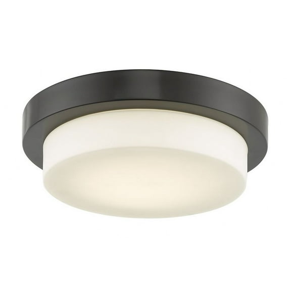 Abra Lighting 11" Stepped Opal Glass Flushmount with High Output Dimmable LED