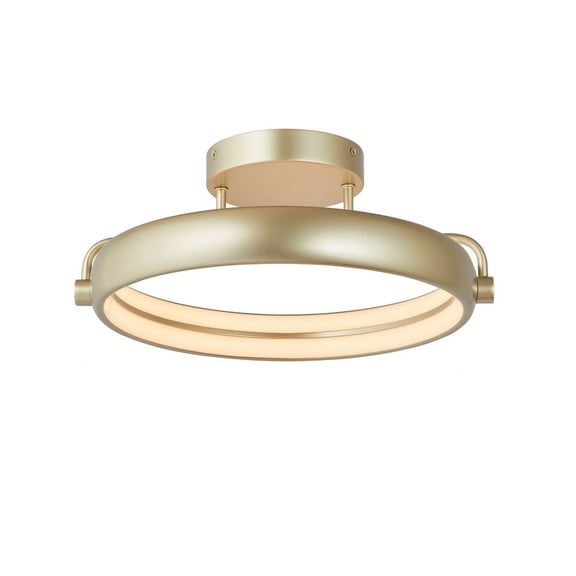 30082FM-TS-Rave-Abra Lighting-Rave - 22W 1 LED Dual Ring Flush Mount-7.9 Inches Tall and 14 Inches Wide-Titanium Silver Finish
