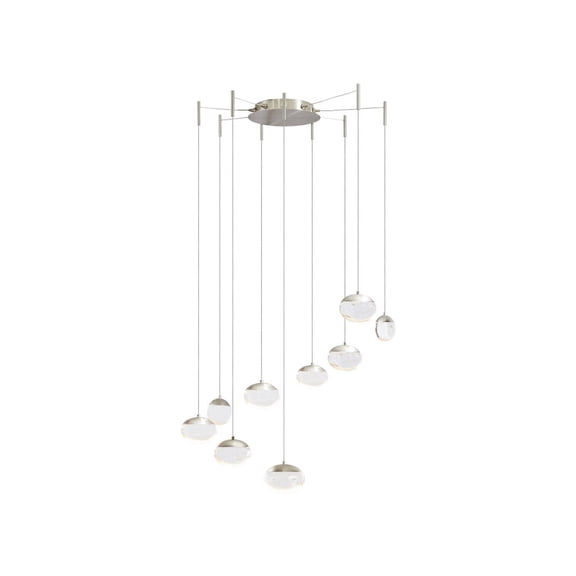 10064PN-BN-Athena-Abra Lighting-Athena - 54W 9 LED Octopus Pendant-1.4 Inches Tall and 11.8 Inches Wide-Brushed Nickel Finish