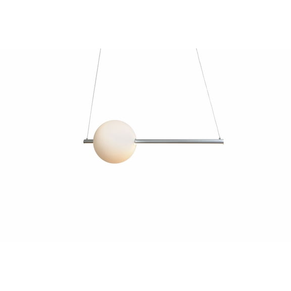 10023PN-BA-ORB-Abra Lighting-Orb - 30W 1 LED Linear Bar Pendant with Up-Down Illumination-11 Inches Tall and 11 Inches Wide-Brushed Aluminum Finish