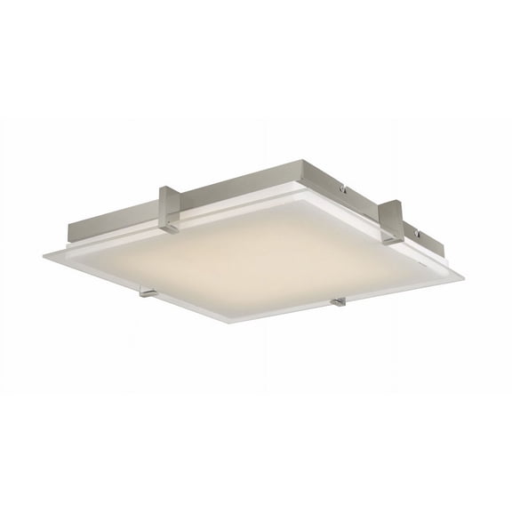 30012FM-BN-Matrix-Abra Lighting-Matrix - 22W 1 LED Flat Square Low Profile Flush Mount-2 Inches Tall and 12.2 Inches Wide-Brushed Nickel Finish