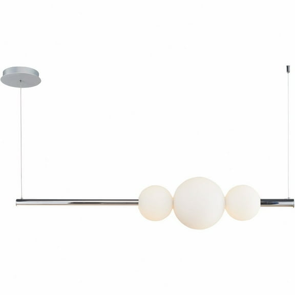 10024PN-CH-ORB-Abra Lighting-Orb - 34W 1 LED Linear Bar Pendant with Up-Down Illumination-8.7 Inches Tall and 8.7 Inches Wide-Chrome Finish