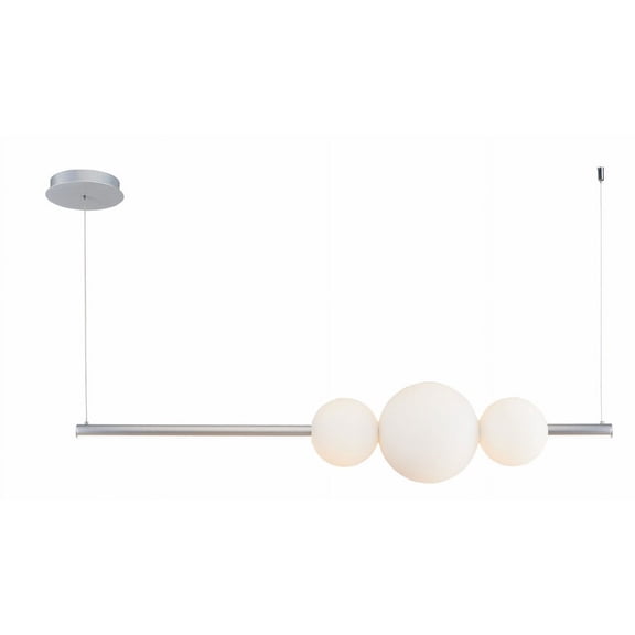10024PN-BA-ORB-Abra Lighting-Orb - 34W 1 LED Linear Bar Pendant with Up-Down Illumination-8.7 Inches Tall and 8.7 Inches Wide-Brushed Aluminum Finish