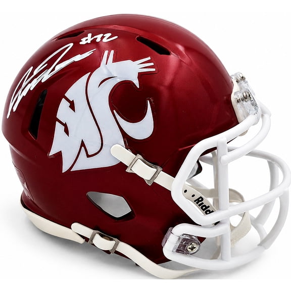Abraham Abe Lucas Autographed Washington State Cougars Crimson Speed Mini Helmet MCS Holo Stock #263040