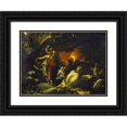 thumbnail image 1 of Abraham Bloemaert 14x11 Black Ornate Wood Framed Double Matted Museum Art Print Titled: The Burning of Troy (ca. 1593), 1 of 5