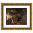 thumbnail image 1 of Abraham Bloemaert 14x12 Gold Ornate Wood Frame and Double Matted Museum Art Print Titled - The Rest on the Flight into Egypt (1632), 1 of 4