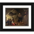 thumbnail image 1 of Abraham Bloemaert 18x15 Black Ornate Wood Framed Double Matted Museum Art Print Titled - The Rest on the Flight into Egypt (1632), 1 of 5