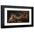 thumbnail image 1 of Abraham Brueghel 14x10 Black Modern Framed Museum Art Print Titled - Garlands of Flowers with Putti in a Landscape, 1 of 5