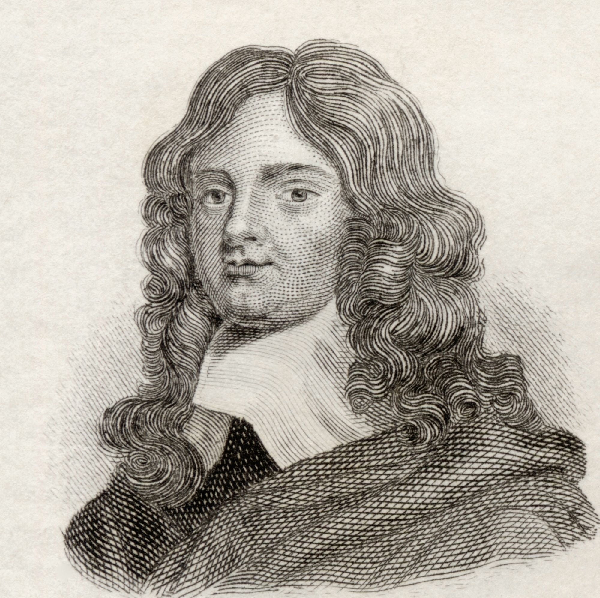 Abraham Cowley 1618 To 1667 English Poet From Crabbs Historical Dictionary Published 1825 Canvas Art - Ken Welsh Design Pics (24 x 24)