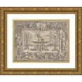 thumbnail image 1 of Abraham Drentwett the Elder 18x14 Gold Ornate Wood Frame and Double Matted Museum Art Print Titled - Design for an Ewer, Table and Candelabra Within an Ornamental Frame (1660-1727), 1 of 4