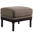 thumbnail image 1 of Abraham Espresso Taupe Polyester Fabric Rectangle Ottoman, 1 of 2