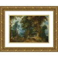 thumbnail image 1 of Abraham Govaerts 18x13 Gold Ornate Wood Frame and Double Matted Museum Art Print Titled - Forest Landscape (circa 1619), 1 of 4