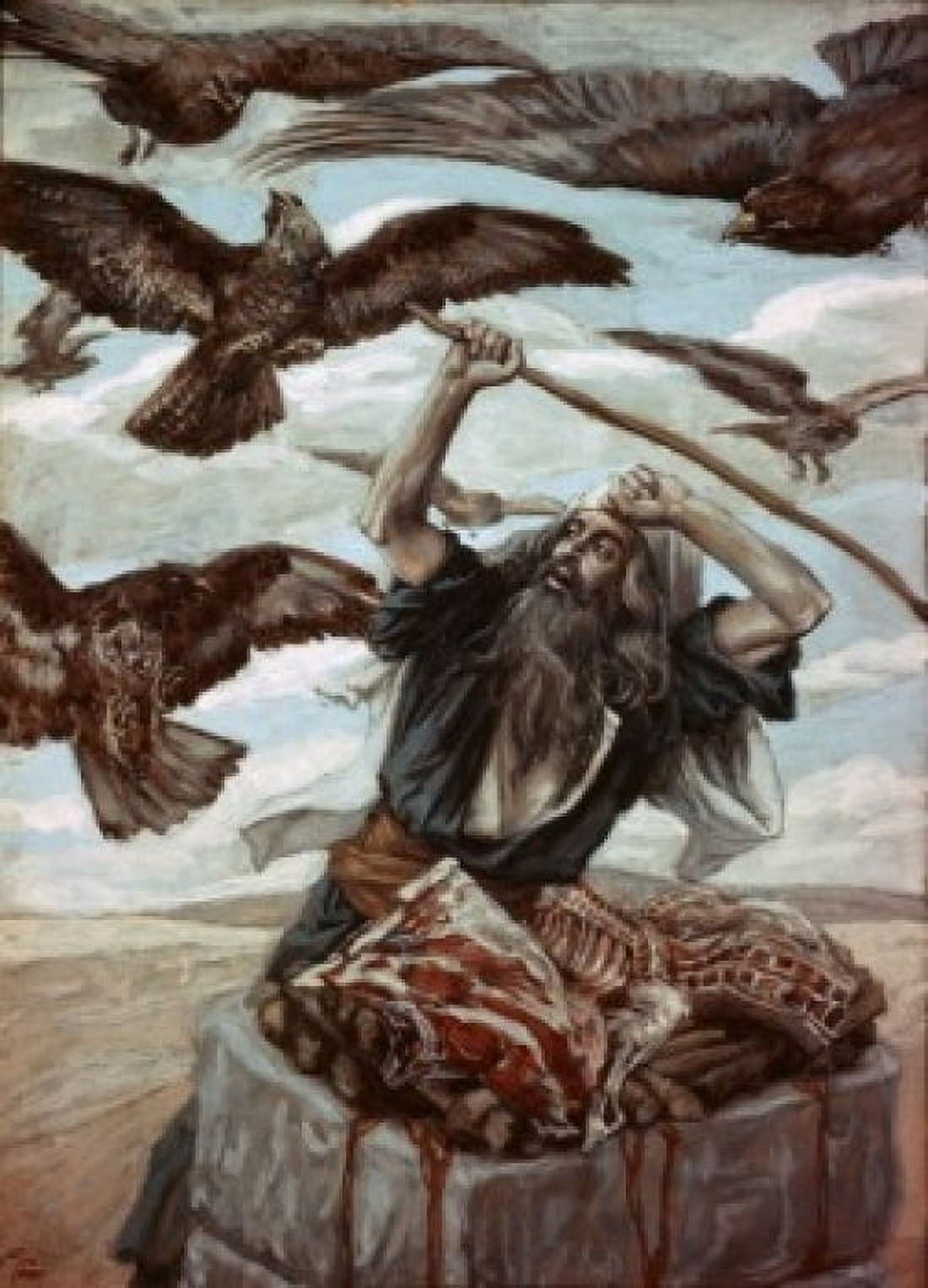 Abraham Guarding His Sacrifice James Tissot (1836-1902 French) Jewish Museum New York USA Canvas Art - James Tissot (24 x 36)