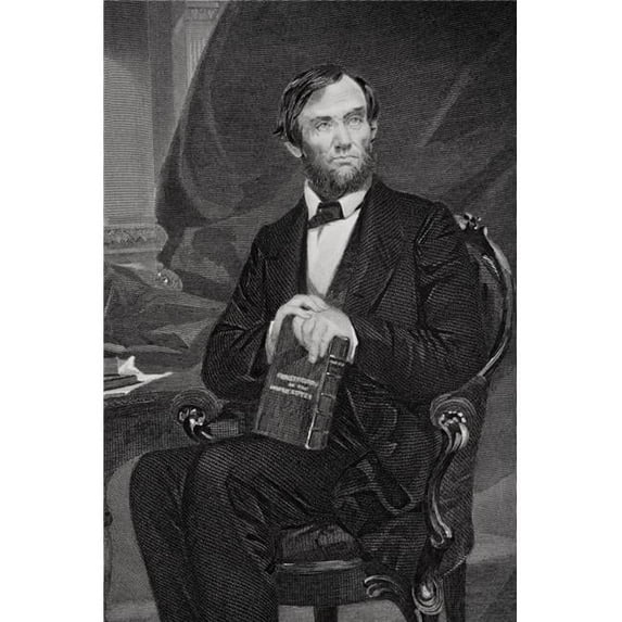 Abraham Lincoln 1809-65 16th President of The United States 1861-65 From Painting by Alonzo Chappel Print, Large - 22 x 34