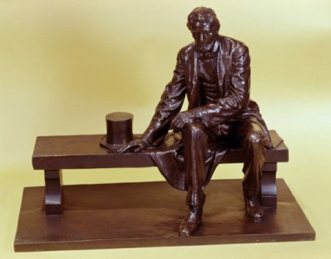Abraham Lincoln Gutzon Borglum (1867-1922 American) Sculpture Canvas Art - Gutzon Borglum (18 x 24)