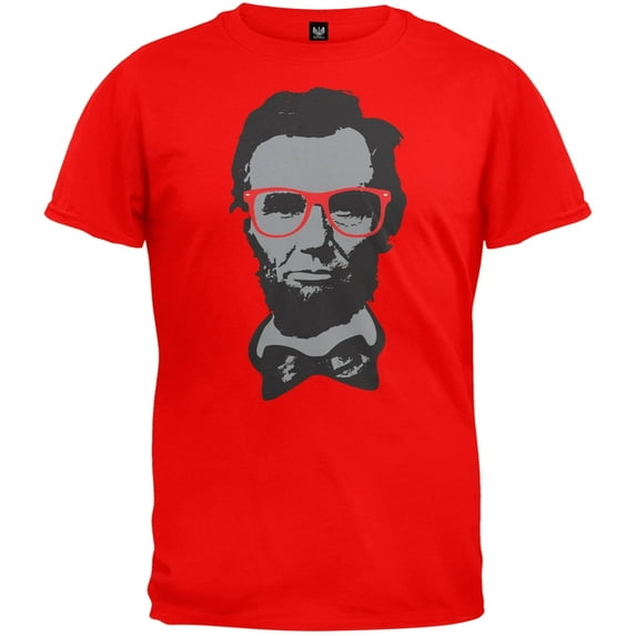 Abraham Lincoln Hipster Geek Glasses T-Shirt - X-Large
