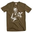 thumbnail image 1 of Abraham Lincoln Rock Guitar T-Shirt Funny patriotic guitarist Tee shirt (Medium Military Green), 1 of 6