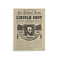 thumbnail image 1 of Abraham Lincoln Shot Newspaper Front Page Canvas Wall Art Print 12X16", 1 of 4