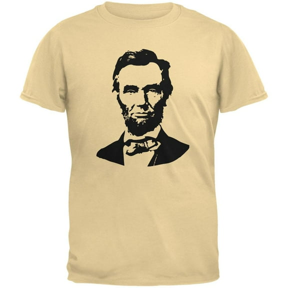 Abraham Lincoln Silhouette Mens Organic T Shirt Yellow Haze SM