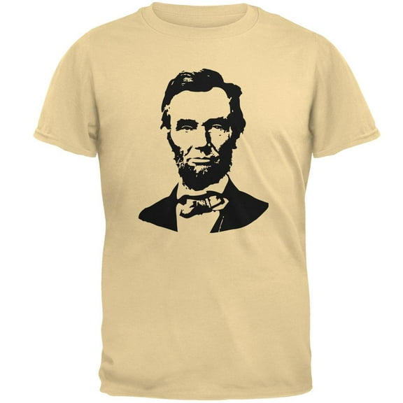 Abraham Lincoln Silhouette Mens T Shirt Yellow Haze LG