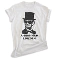 thumbnail image 1 of Abraham Lincoln T-shirt, Unisex Women's Men's Shirt, A-bro-ham Lincoln Funny History Buff Party Gift, Heather Ash, Medium, 1 of 6