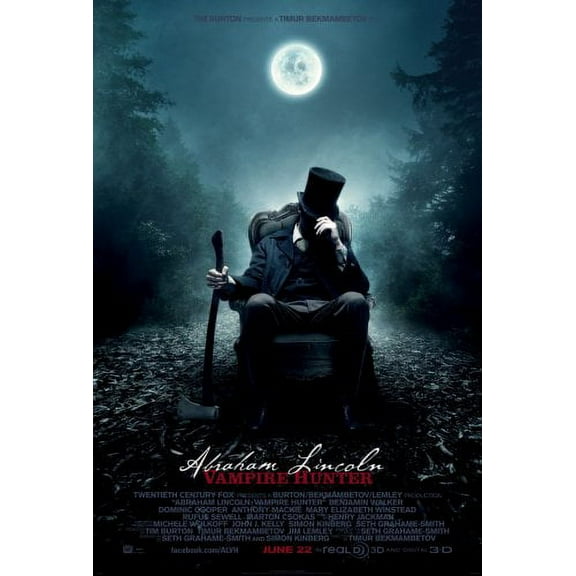 Abraham Lincoln Vampire Hunter Movie Poster 12x16 Print on Metal Sign 12in x 16in Square Adults Best Posters