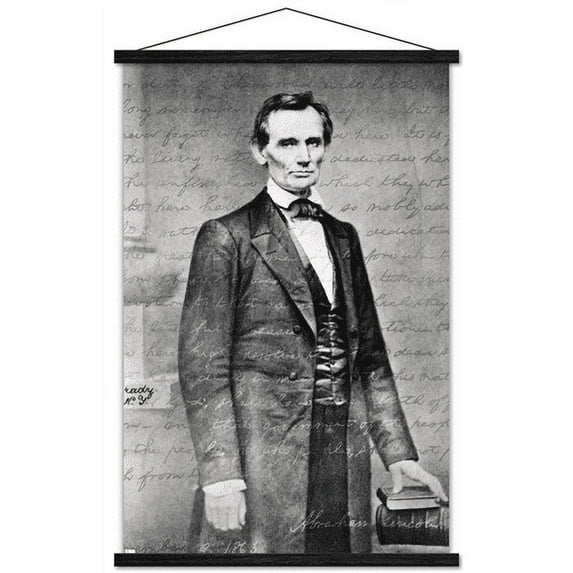 Abraham Lincoln Wall Poster with Wooden Magnetic Frame, 22.375" x 34"