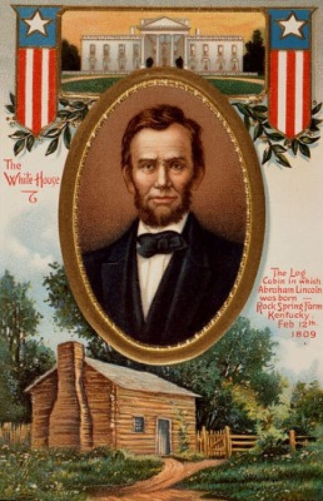 Abraham Lincolns Birthday Nostalgia Cards Canvas Art -  (24 x 36)