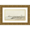 thumbnail image 1 of Abraham-Louis-Rodolphe Ducros 24x14 Gold Ornate Framed and Double Matted Museum Art Print Titled - View of Trani Located on the Coast (1778), 1 of 4