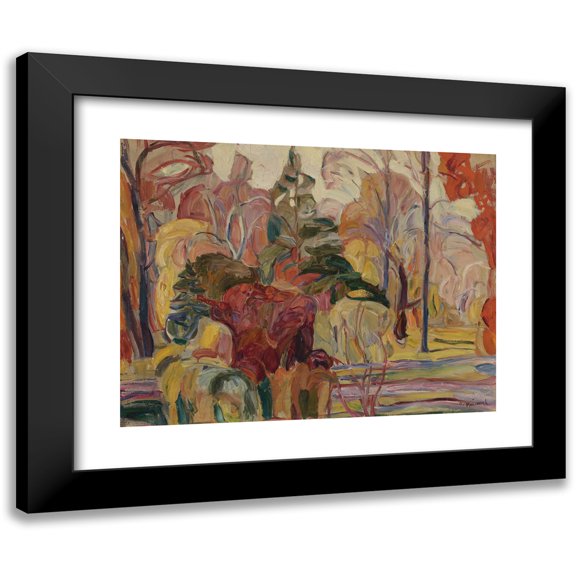 Abraham Manievich 24x19 Black Modern Framed Museum Art Print Titled - Fall Scene