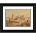 thumbnail image 1 of Abraham Rutgers 18x14 Black Ornate Wood Framed Double Matted Museum Art Print Titled - View of Part of the City of Amsterdam (1686), 1 of 5