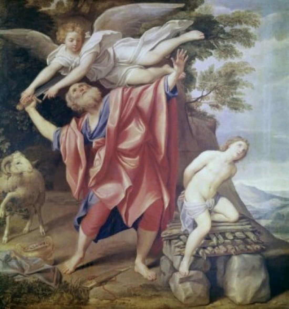 Abraham Sacrificing Isaac Domenichino (1581-1641 Italian) Canvas Art -  (24 x 36)
