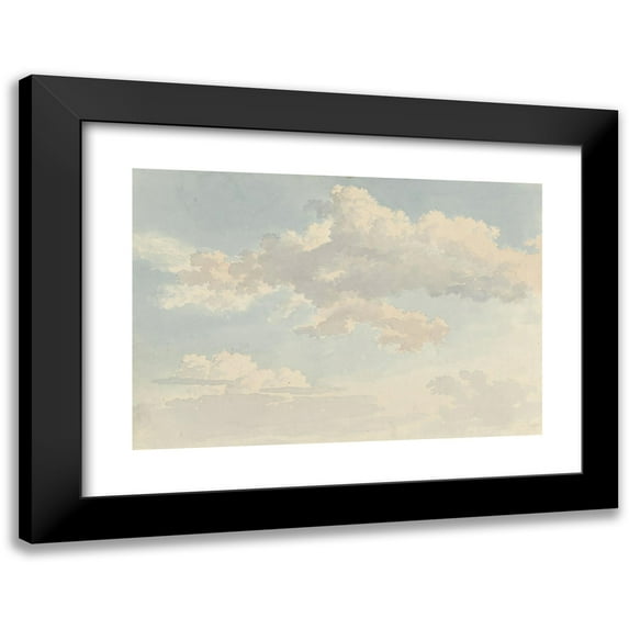 Abraham Teerlink 24x18 Black Modern Framed Museum Art Print Titled - Clouds Against Blue Sky (1786 - 1857)