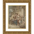 thumbnail image 1 of Abraham Van Strij 15x18 Gold Ornate Wood Frame and Double Matted Museum Art Print Titled - Parents Teaching Their Daughter a Song (Early 19th Century), 1 of 4
