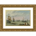 thumbnail image 1 of Abraham Willaerts 24x17 Gold Ornate Framed and Double Matted Museum Art Print Titled - Coastal Landscape with Dutch Shipping in Choppy Seas (1643), 1 of 4