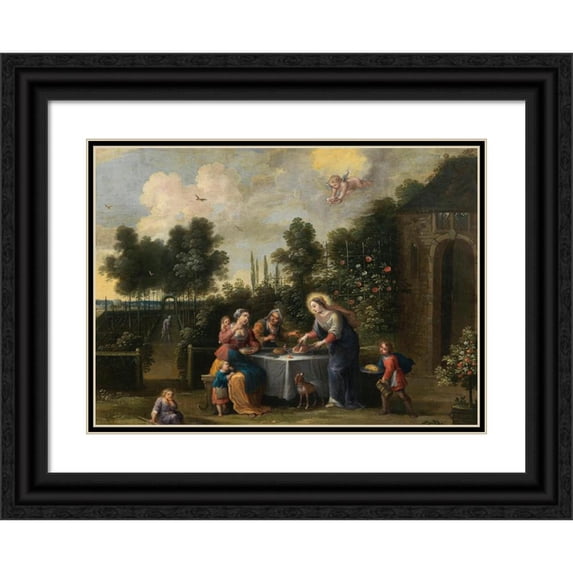 Abraham Willemsen 24x18 Black Ornate Framed Double Matted Museum Art Print Titled: A Scene from the Life of Saint Elizabeth of Hungary