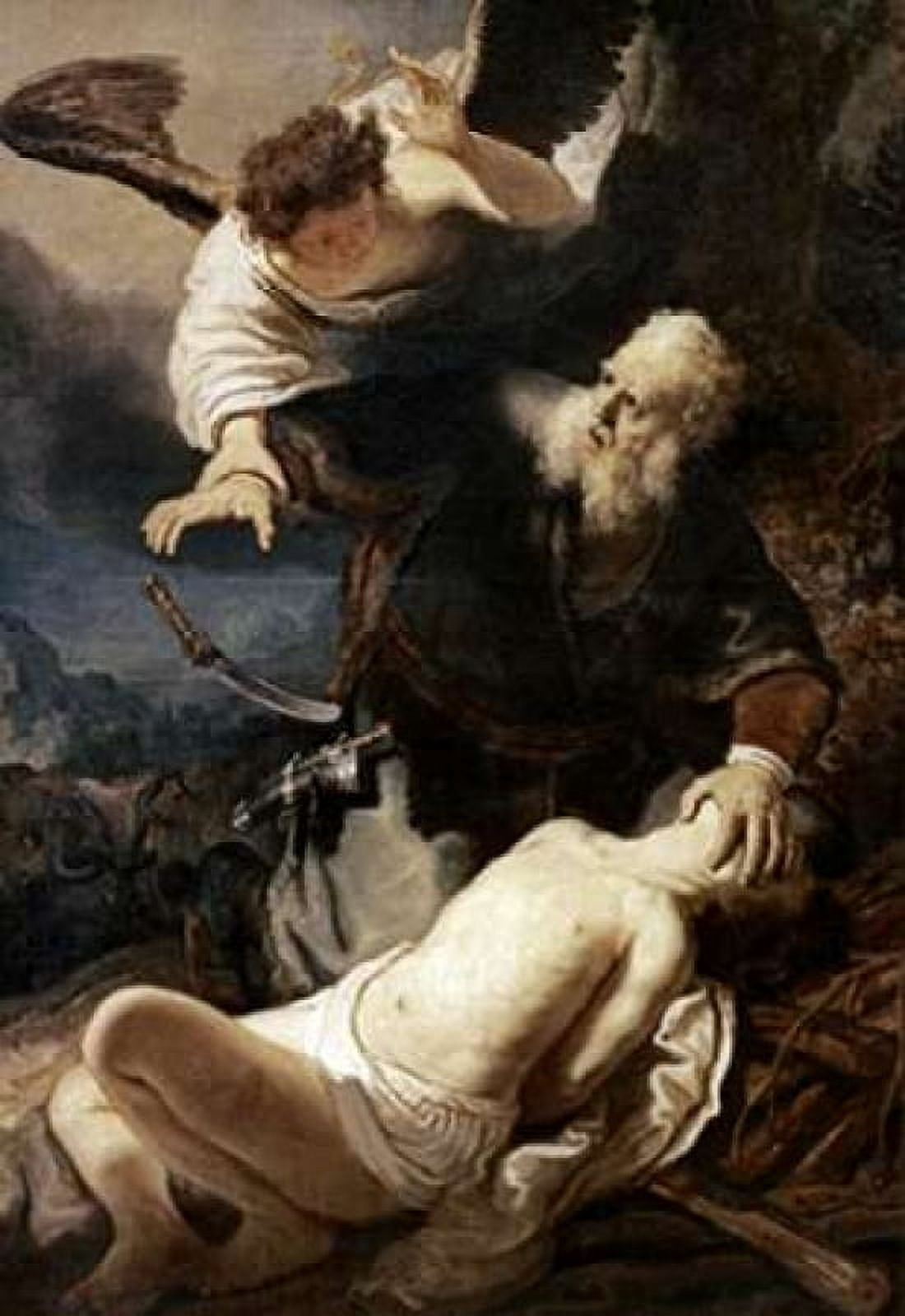 Abraham and Isaac Canvas Art - Rembrandt Van Rijn (20 x 28)