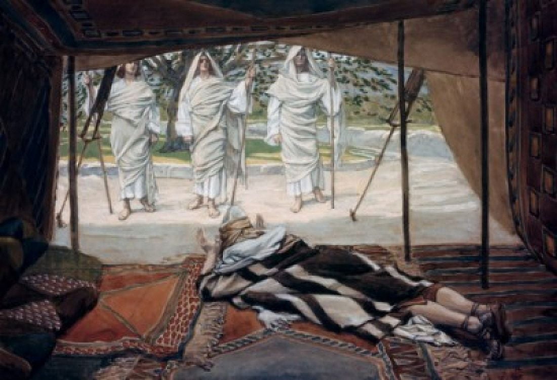 Abraham and the Three Angels James Tissot (1836-1902 French) Jewish Museum New York USA Canvas Art - James Tissot (18 x 24)