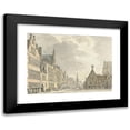 thumbnail image 1 of Abraham de Haen II 24x18 Black Modern Framed Museum Art Print Titled - Town Hall and Markt in Bergen Op Zoom (1739), 1 of 5
