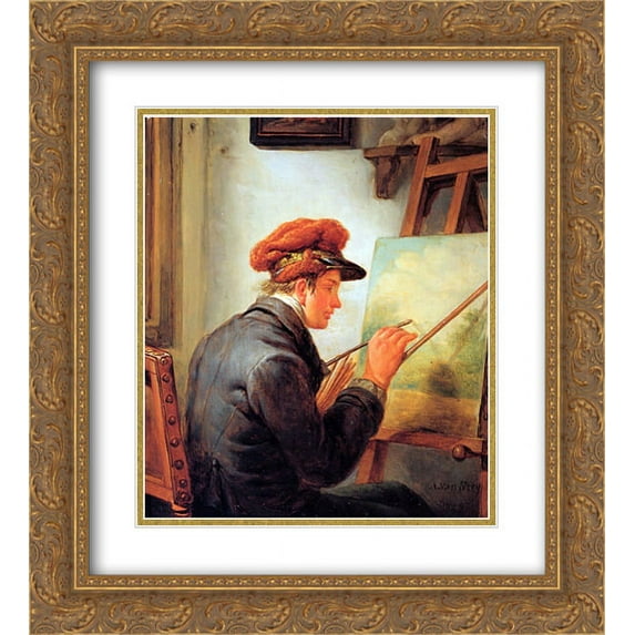 Abraham van Strij 2x Matted 20x22 Gold Ornate Framed Art Print 'The artist's son'