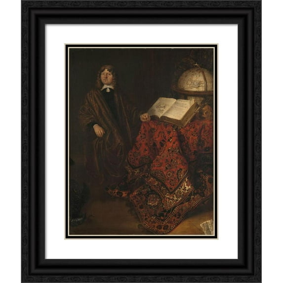 Abraham van den Hecken 15x18 Black Ornate Wood Framed Double Matted Museum Art Print Titled - Cornelis Jansz Meyer (1629-1701), Hydraulic Engineer (1650 - 1655)